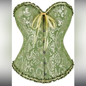 Green lace up corset top